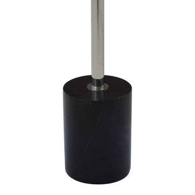 Oria Black Marble Effect and Silver Finish Round Side Table