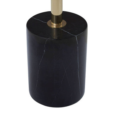 Oria Black Marble Effect Glass Round Side Table