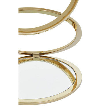 Oria Clear Glass Side Table with Gold Finish Frame