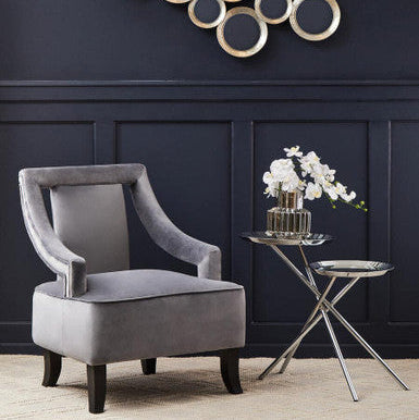 Oria Silver Finish 2 Tier Tray Side Table