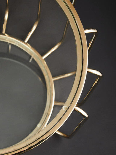 Oria Clear Glass Side Table with Gold Finish Cage Frame