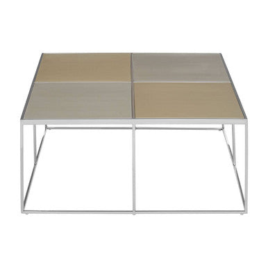 Oria Brushed Silver and Gold Finish Coffee Table