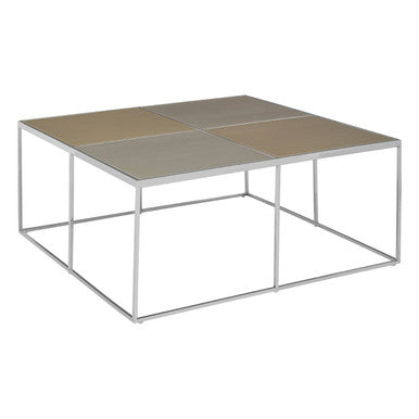 Oria Brushed Silver and Gold Finish Coffee Table