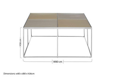Oria Brushed Silver and Gold Finish Coffee Table