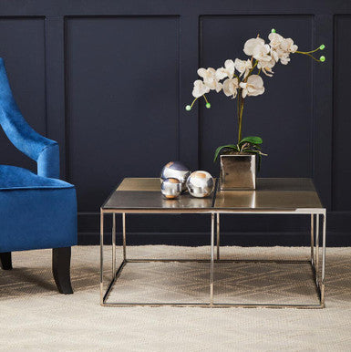 Oria Brushed Silver and Gold Finish Coffee Table