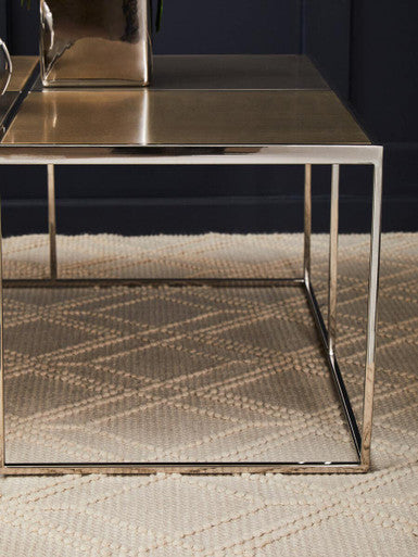 Oria Brushed Silver and Gold Finish Coffee Table