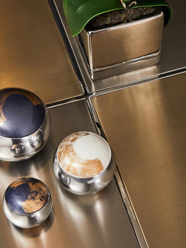 Oria Brushed Silver and Gold Finish Coffee Table