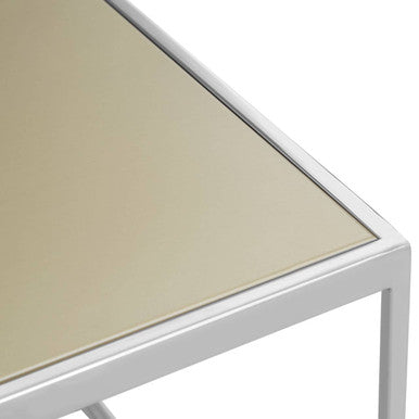 Oria Brushed Silver and Gold Finish Coffee Table