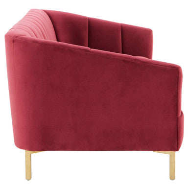 Bella Wine Velvet 3 Seater Sofa