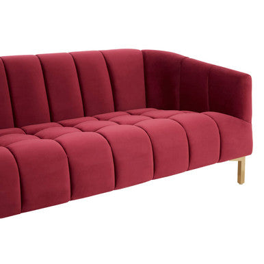 Bella Wine Velvet 3 Seater Sofa