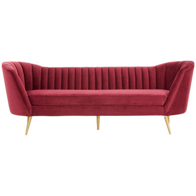 Binky Red Wine Velvet 3 Seater Sofa