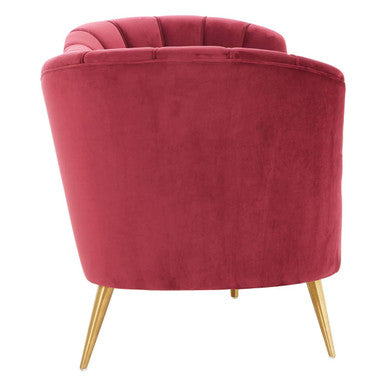 Binky Red Wine Velvet 3 Seater Sofa