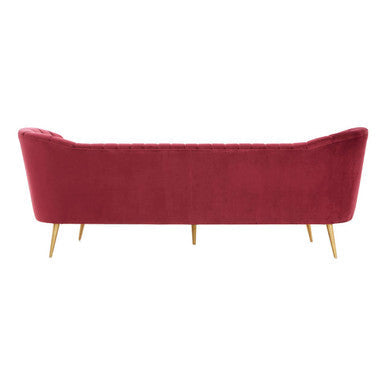 Binky Red Wine Velvet 3 Seater Sofa