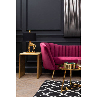 Binky Red Wine Velvet 3 Seater Sofa