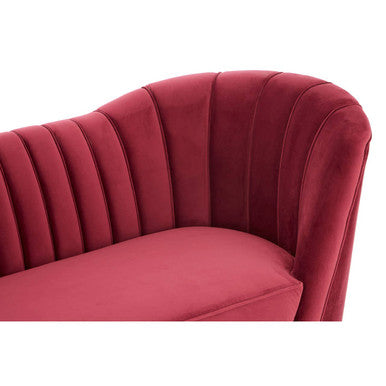 Binky Red Wine Velvet 3 Seater Sofa