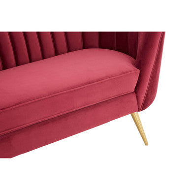 Binky Red Wine Velvet 3 Seater Sofa