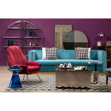 Billi Red Wine Velvet Lounge Chair