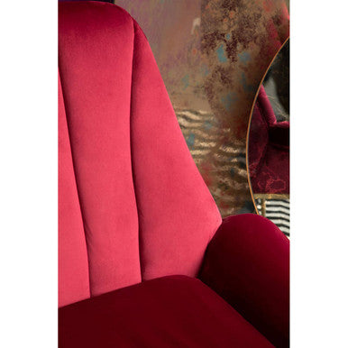 Billi Red Wine Velvet Lounge Chair