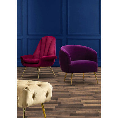 Billi Red Wine Velvet Lounge Chair