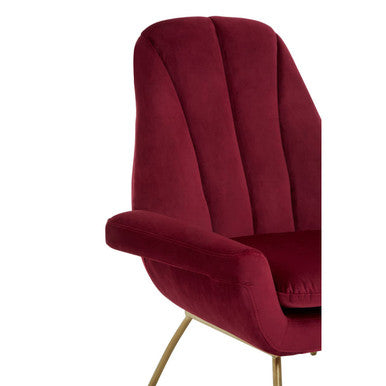 Billi Red Wine Velvet Lounge Chair