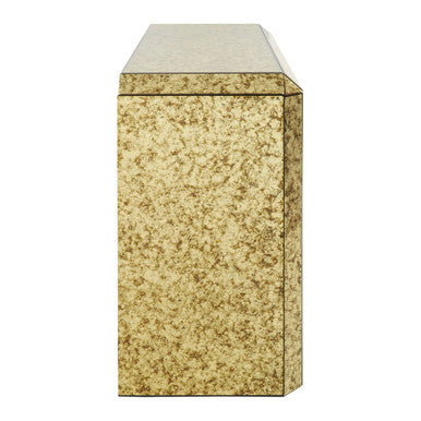 Komo Antique Gold Finish Mirrored 2 Drawer Console Table