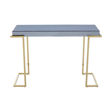 Kaso Grey Mirrored and Gold Finish Console Table