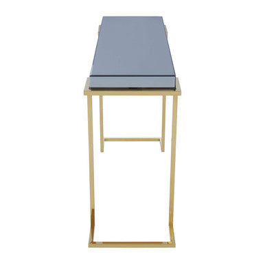 Kaso Grey Mirrored and Gold Finish Console Table