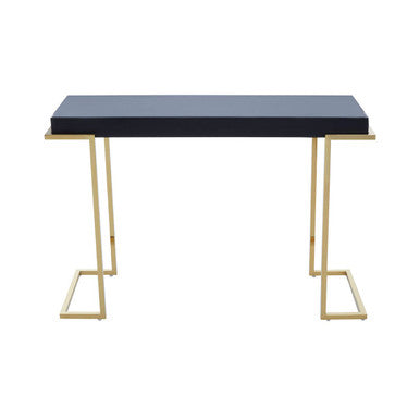 Kaso Grey Mirrored and Gold Finish Console Table