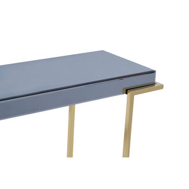 Kaso Grey Mirrored and Gold Finish Console Table