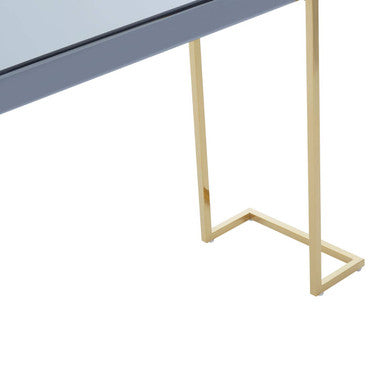 Kaso Grey Mirrored and Gold Finish Console Table