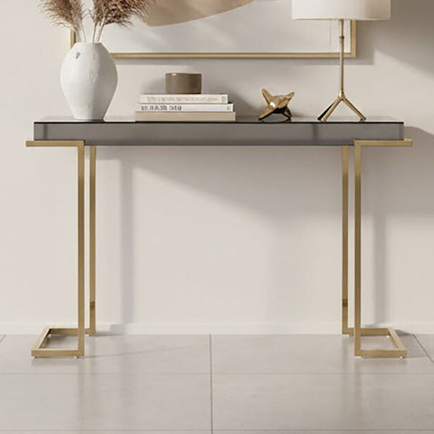 Kaso Grey Mirrored and Gold Finish Console Table