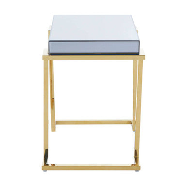 Kaso Grey Mirrored and Gold Finish Side Table