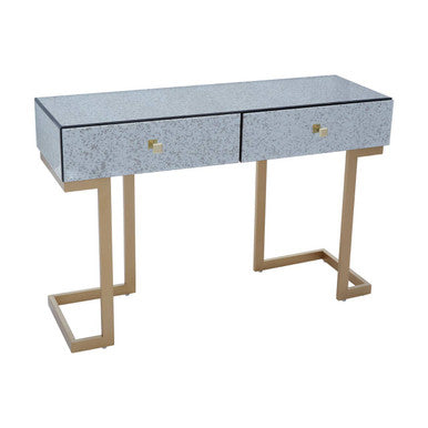 Kesena Antique Mirrored 2 Drawer Console Table