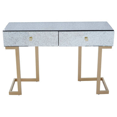 Kesena Antique Mirrored 2 Drawer Console Table