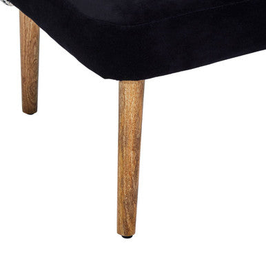 Cefena Black and White Moroccan Design Bench with Backrest