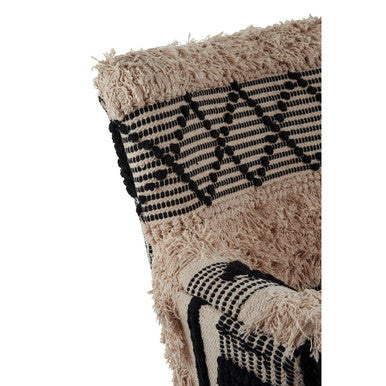 Cefena Black and White Shaggy Fabric Berber Style Armchair