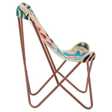 Cefena Multi Coloured Geometric Pattern Butterfly Chair