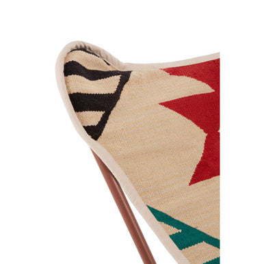 Cefena Multi Coloured Geometric Pattern Butterfly Chair