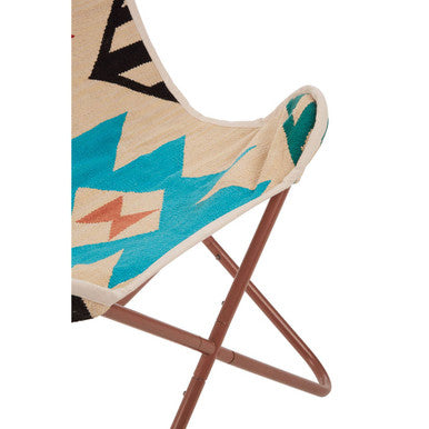 Cefena Multi Coloured Geometric Pattern Butterfly Chair