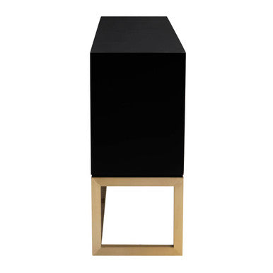 Dumas Black and White 4 Door Sideboard with Gold Base