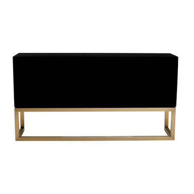 Dumas Black and White 4 Door Sideboard with Gold Base