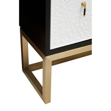 Dumas Black and White 4 Door Sideboard with Gold Base