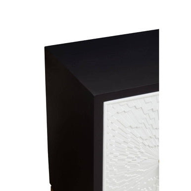 Dumas Black and White 4 Door Sideboard with Gold Base