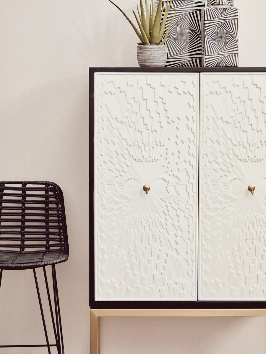 Dumas Black and White 2 Door Cabinet