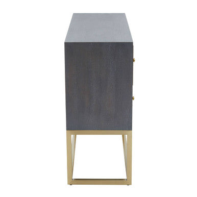 Deskey Grey Shagreen Effect 4 Drawer Console Table