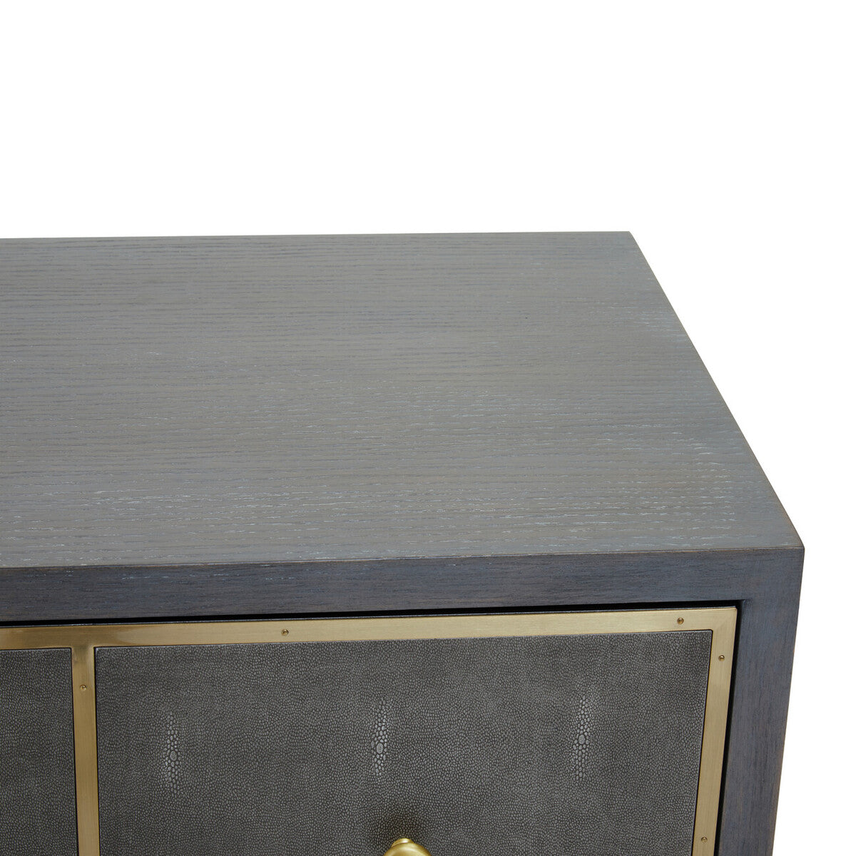 Deskey Grey Shagreen Effect 4 Drawer Console Table