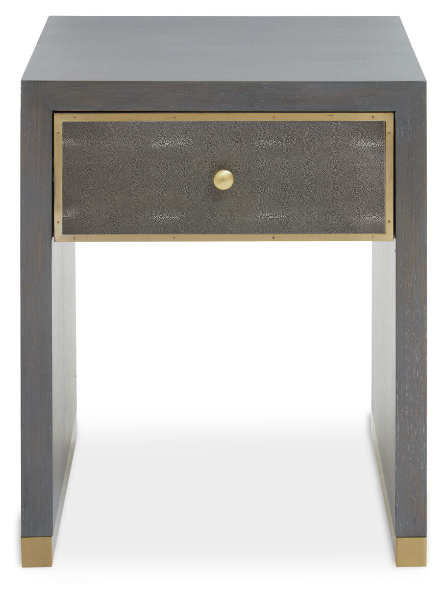 Deskey Grey Shagreen Effect 1 Drawer Side Table