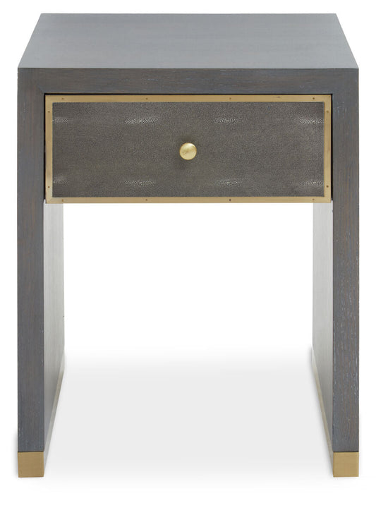 Deskey Grey Shagreen Effect 1 Drawer Side Table