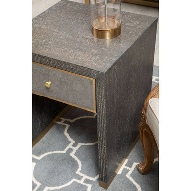 Deskey Grey Shagreen Effect 1 Drawer Side Table