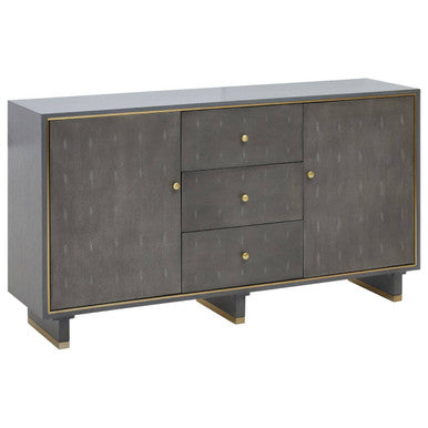 Grey Shagreen Effect 2 Door and 3 Drawer Sideboard
